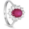 LUXURY MILANO Anello contornato in oro con rubino ct. 1,60 e diamanti ct. 0,63
