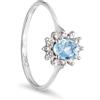 LUXURY MILANO Anello in oro con acquamarina ct. 0,40 e diamanti ct. 0,15