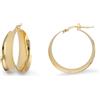 LUXURY MILANO Orecchini a cerchio con spessore collezione hula hoop in argento giallo 925