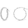 LUXURY MILANO Orecchini a cerchio intrecciato collezione hula hoop in argento rodiato 925