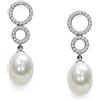 MAYUMI Orecchini pendenti in argento con perle piena perlagione e zirconi