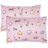 Vicloon Federa per Cuscini per Bambini, 2 Pezzi 40X60 cm Fodera per Cuscino, Federa Decorativa per Cuscino Federa Cuscino in 100% Cotone, Federa per Cuscino da Viaggio, Motivo Animale Rosa