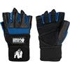 Gorilla Wear - Dallas Wrist Wrap Gloves - Nero/Blu - Accessori per bodybuilding e fitness per uomo e donna con logo, supporto migliore aderenza, 3XL