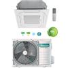 Hisense Climatizzatore Cassetta ROUND FLOW Condizionatore ACT105UR4RKC8 (4 vie) 36000 btu serie TURBO *TRIFASE* inverter R32 A++ PANNELLO+TELECOMANDO INCLUSI - Wifi opzionale - NEW!!!