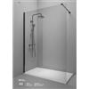 Colacril Parete Walk In Profili Neri H200 Anticalcare 6mm Trasparente
