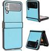 HAOYE Cover per Samsung Galaxy Z Flip 4 (Z Flip4 5G), Sottile Antiurto in Silicone Morbido e Leggero Case Custodia Pieghevole all-in-One, Blu