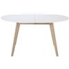 MILIBOO Tavolo allungabile ovale bianco e legno chiaro L150-200 leena - Bianco