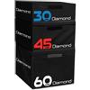 DIAMOND FITNESS Diamond Set 3 Plyo Box Soft Componibili - 3 altezze 60 / 45 / 30 cm - imbottitura interna e rivestimento in schiuma