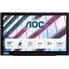 AOC 01 Series I1601P Monitor PC 39,6 cm (15.6') 1920 x 1080 Pixel Full HD LED Argento, Nero
