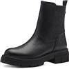 MARCO TOZZI Stivaletti Chelsea Donna in Pelle Sintetica Zeppa, Black, 38 EU
