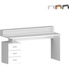 Web Furniture Scrivania ufficio 160x60x90cm 3 cassetti con sopralzo New Selina S Plus Bianco L