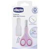 Chicco Forbicine Unghie per Neonati e Bambini, Forbicine in Acciaio Inox con Lame Ricurve e Punte Arrotondate, Cappuccio Protettivo, Impugnatura in Gomma Antiscivolo - Accessori Neonato 0+ Mesi, Rosa