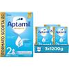 APTAMIL 2 - Latte in Polvere per Neonati dal 6° mese al 12° - 3600 grammi (3 confezioni da 1200g)