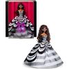 Barbie Signature 65° Anniversario - Bambola da collezione con capelli marroni intrecciati, abito bianco e nero, orecchini e occhiali da sole con zaffiro, giocattolo per bambini, 6+ anni, HRM59