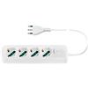 Vimar 0R00641.CC.B Presa multipla con interruttore e cavo da 1,5 m, 4 uscite SICURY universale standard italiano, spina 16 A standard italiano, bianco