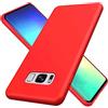 YaMiDe Custodia In Silicone Liquido Per Samsung Galaxy S8 Plus, Con [Protezione Schermo], Custodia In Gomma Gel Antiurto Anti-impronta, Rosso