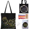 DKDDSSS Kit da Ricamo per Borsa Tela, Ricamo Starter Kit, Kit Ricamo Principianti, Hobby Creativi Adulti, Include Istruzioni, Cerchi da Ricamo e Borsa di Tela con Motivo Camomilla