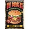 GLOBLELAND Ristorante Vintage Hamburger e Parola Divertente Targa in Metallo per Garage Man Personalizzata Targa per Grotta da Giardino Artistica Poster Decorazione da Parete 12x8 Pollici