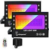 Eleganted 50W Faretto LED RGB + UV Luce Nera Spotlight 2-in-1, Faro LED RGB Esterno IP66 Faretto Ultravioletta 395 Black light Lampada a Luce Nera per Halloween fluorescente GLOW Neon Garden Party，2pcs