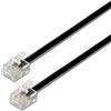 AISENS Cable DE TELÃ‰FONO A143-0319 6P4C CONECTORES RJ11 Macho-Macho Negro 2 METROS