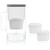 Wessper Caraffa Filtrante Vetro da 2,5 L + 2 Cartucce, Compatibile con Filtro Brita Maxtra, Maxtra+, Brocca Filtrante Aqua BPA Free - Nero
