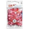 Prym - Prym Love Sew -on rosa -rosso (9mm) Fissanters Press - 1 unità