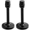TOKPLNU Fermaporta da parete da 10,2 cm, in acciaio inox resistente, nero, protezione da parete con punta in gomma, fermaporta lungo per battiscopa, patio, esterni