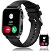 HXQHSTBG Smartwatch Uomo Donna fitness sottile con chiamata Bluetooth (rispondi/fai chiamate), notifiche, impermeabile per Android, monitoraggio battito cardiaco/sonno, compatibile con iPhone (Nero)