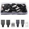 VooGenzek Set 12 USB 2.0 Tipo A Connettore, Presa Femmina Adattatore, Maschio & Femmina 4-Pin Con Copertura in Plastica, per Cavo Fai Da Te