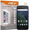 REY Pack 3X Pellicola salvaschermo per Motorola Moto G5, Vetro temperato, di qualità Premium
