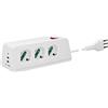 Vimar 00608.CC.B Presa multipla da scrivania con interruttore automatico di protezione e cavo 2m, 3 uscite SICURY universali standard italiano, 2 uscite USB A e 1 uscita USB C, spina 10A, bianco