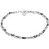 Tuscany Silver Bracciale da Donna in Argento Sterling con Perline Bianche e Nere da 19 cm/7.5
