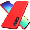 YaMiDe Custodia In Silicone Liquido Per Samsung Galaxy A70S, Con [Protezione Schermo], Custodia In Gomma Gel Antiurto Anti-impronta, Rosso