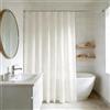 YISURE Tenda da doccia extra lunga, per il bagno, in poliestere, antimuffa, per la casa, idrorepellente, per vasca da bagno, 200 x 240 cm (l x H), color crema