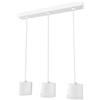 SSC-LUXon VORA Lampadario a sospensione a 3 luci, bianco, con bordo luminoso, tavolo da pranzo con cavi in tessuto, lunghezza regolabile, per 3 x GX53