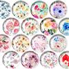 JJ PRIME - 16 magneti da frigo rotondi | mini accessori per frigorifero | magneti artigianali | piccoli magneti per lavagna, ufficio, cucina e scuola (design floreale)