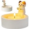 xinrongda Gatto Portacandele, Gattino Cartoon Tea Light Candle Holders, Scaldare le Zampe Gatto Tealight Titolari Ornamenti, Home Decor Cat Regali per gli Amanti dei Gatti (senza candela) (B)