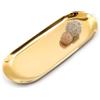 Yvttve Vassoio decorativo oro in acciaio inox, vassoio bagno portaoggetti, ovale vassoi piccoli per dolci candele, profumi, caffè, gioielli, cosmetici (oro, 30 cm 1 Pezzo)