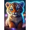 EOBROMD 5D Diamond Painting Kit Completo, Tigre Pittura Diamante FAI DA TE, Animali Diamond Painting Bambini Adulti, Strass Ricamo a Punto Croce Painting Decorazione per Casa 30x40cm