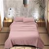 IlGruppone Il Gruppone Passione Casa Completo Letto 100% Puro Cotone Set Lenzuola Tinta Unita Lenzuolo Sotto Sopra e Federe Copri Cuscini Biancheria Da Letto - Rosa - Singolo