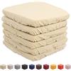 Intimitaly Set 6 Cuscini Sedia Vesto Con Elastico da Schienale Comodi Made in Italy in Cotone Imbottiti e Spessi 6 Cm (6 Crema)