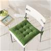 Hixingo Cuscini per Sedie da Cucina 2 Pezzi, Velluto di Cristallo Colori Solidi Assegno Cuscino Sedie Soggiorno Morbidi Cuscini Sedie Giardino Esterno Antiscivolo per Sala Pranzo (40cm,Verde)