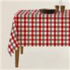Intrecci Tovaglia a Scacchi Rustica Rettangolare Quadrata, Tovaglia Tessuto Tinto Filo Scozzese prodotta in Italia Disponibile in più Colori e Misure (16/18 POSTI, Rosso/Grigio)