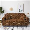 Sticker Superb. Copridivano in Poliestere Elasticizzato Stile Etnico Bohémien Africano 1/2/3/4 Posti Marrone Beige Donna Africana Modello Giraffa Leone Soggiorno Hotel Sofa Cover (Colore6,3 Posti 190-230 cm)