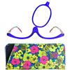 Mini Brille - Occhiali il Trucco Donne portatili, Make up Occhiali Monolente da Trucco Diottrie + 2.5 (Blu)
