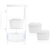 Wessper Caraffa Filtrante Vetro da 2,5 L + 2 Cartucce, Compatibile con Filtro Brita Maxtra, Maxtra+, Brocca Filtrante Aqua BPA Free - Bianco