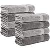 Komfortec Set di 8 asciugamani da 50 x 100 cm, in 100% cotone, 470 g/m², spugna, morbido, Grigio Antracite/Argento