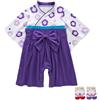 YOOCHUENG Body Neonato Tuta Kimono con Pagliaccetto Manica Lunga Kimono Giapponese per Neonati Cotone per Bambini Salopette per Bambine con 2 Paia di Calzini,Viola,95(Adatto a 24-36M)