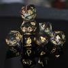 Elifel Set Dadi D&D 7 Pezzi Sabbie Mobili Resina Dadi da Gioco Particolari DnD con Bordi Affilati Poliedrici Dadi per Dungeon Draghi Pathfinder RPG DND MTG con Confezione Regalo