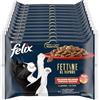 FELIX Cibo Umido per Gatti Adulti Fettine al vapore in gelatina con Manzo e Pollo 48 Buste da 80g